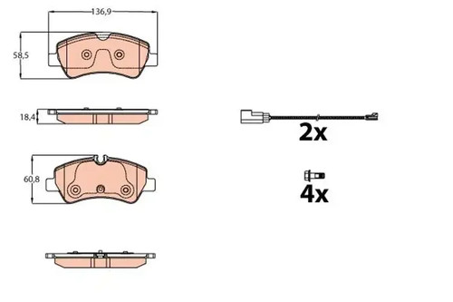 Brake pads gdb2161 trw for - pads,